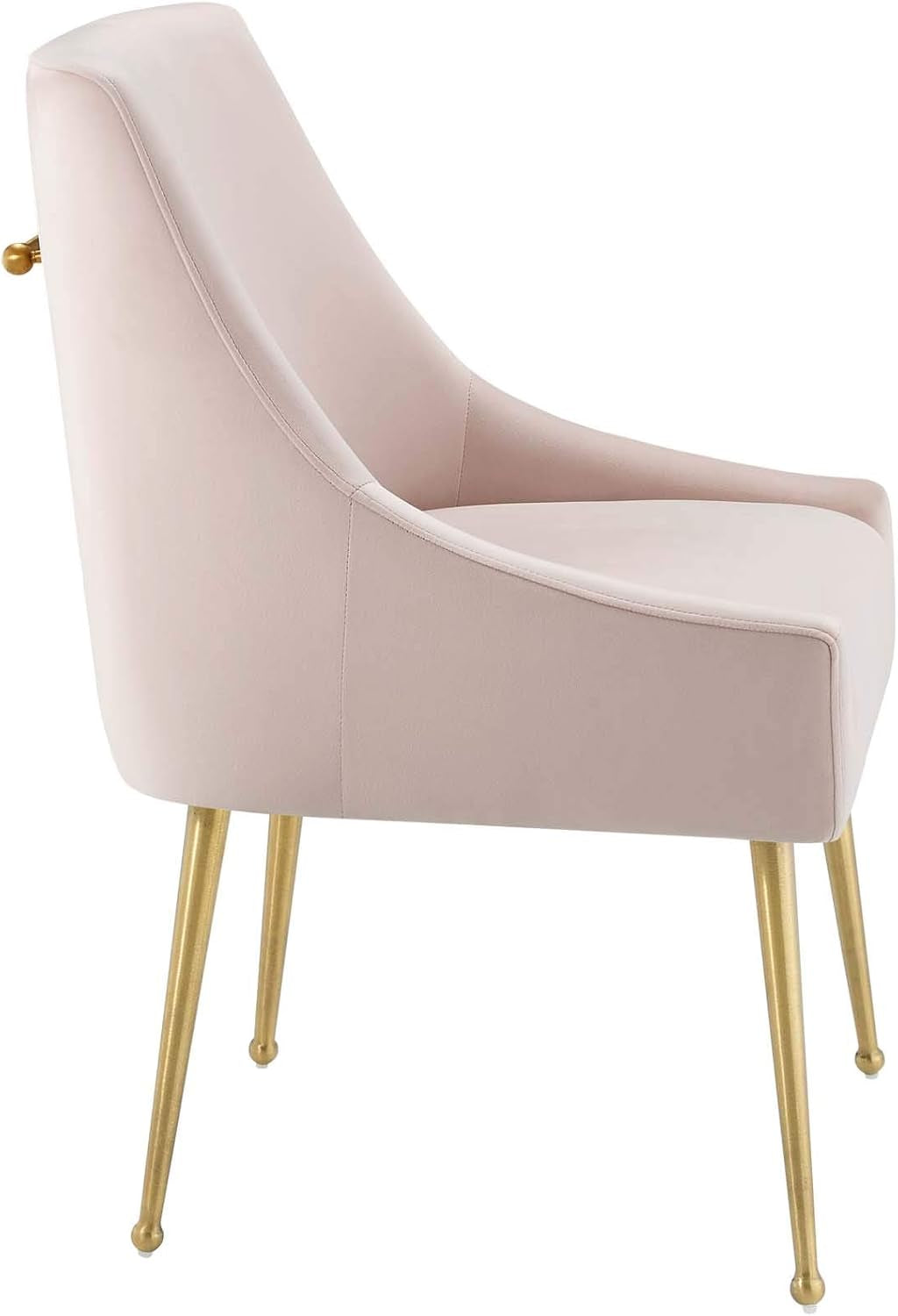 Pink Velvet Dining Chair or Vanity Seat side details