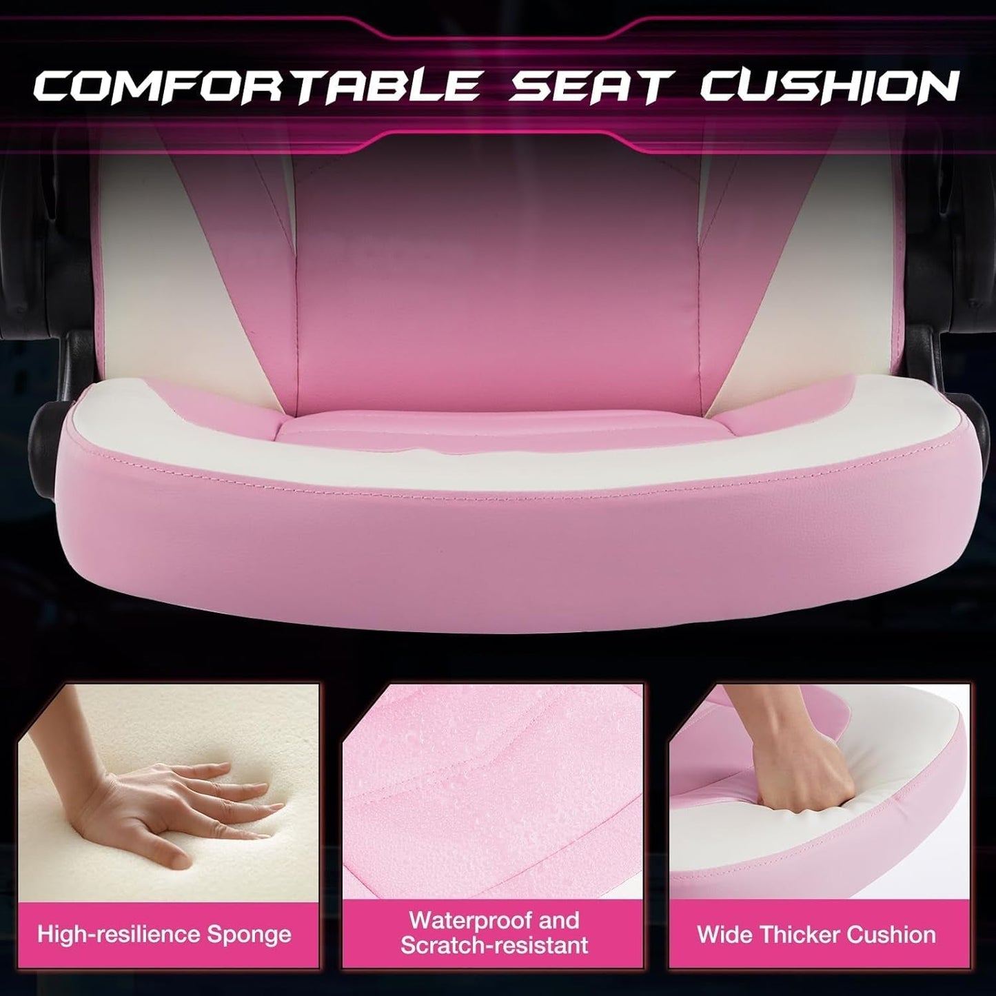Computer Gaming Desk Chair - Pink Ergonomic Office Executive