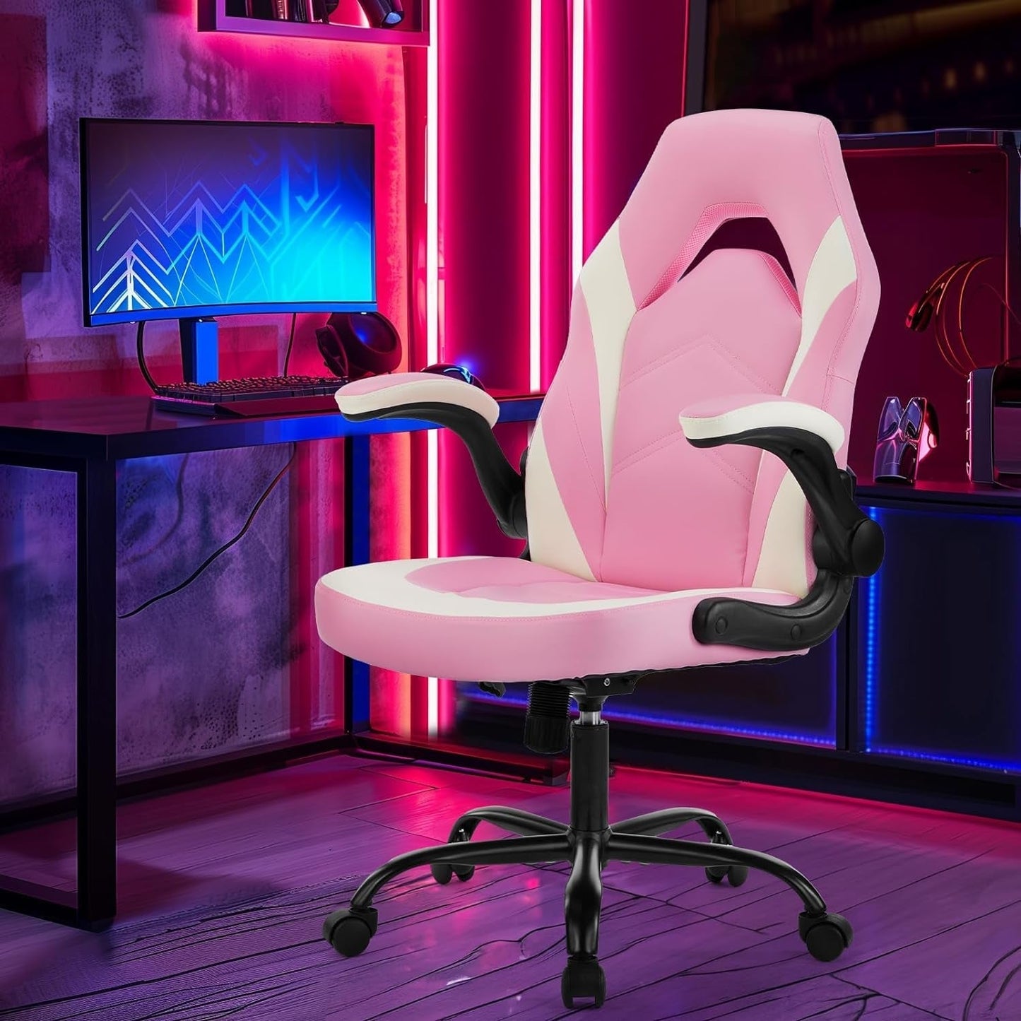 Computer Gaming Desk Chair - Pink Ergonomic Office Executive