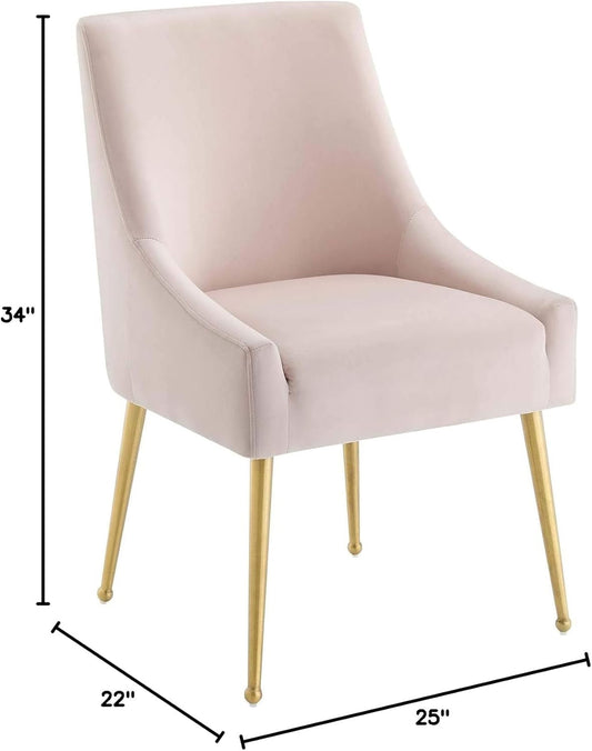 Pink Velvet Dining Chair or Vanity Seat dimensions