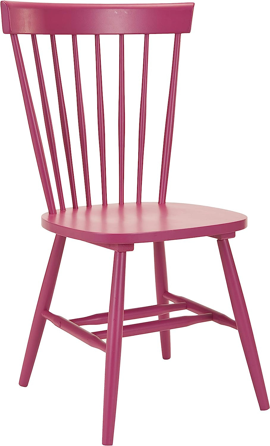 Raspberry Pink Spindle Kitchen Side Chair Set side view detail
