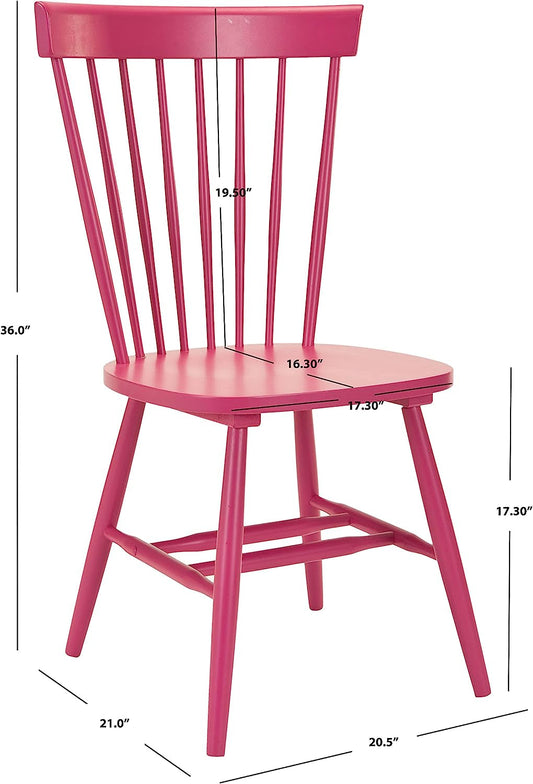 Raspberry Pink Spindle Kitchen Side Chair details of dimensions
