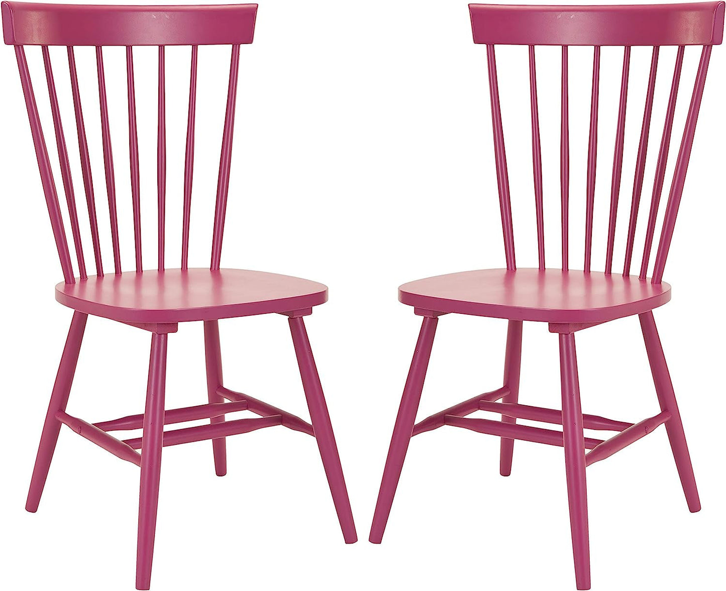 Raspberry Pink Spindle Kitchen Side Chair Set of 2 on white background