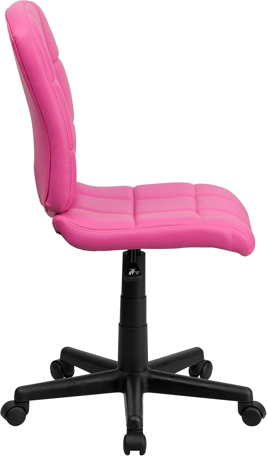 Mid-Back Pink Quilted Vinyl Swivel Task Office Chair