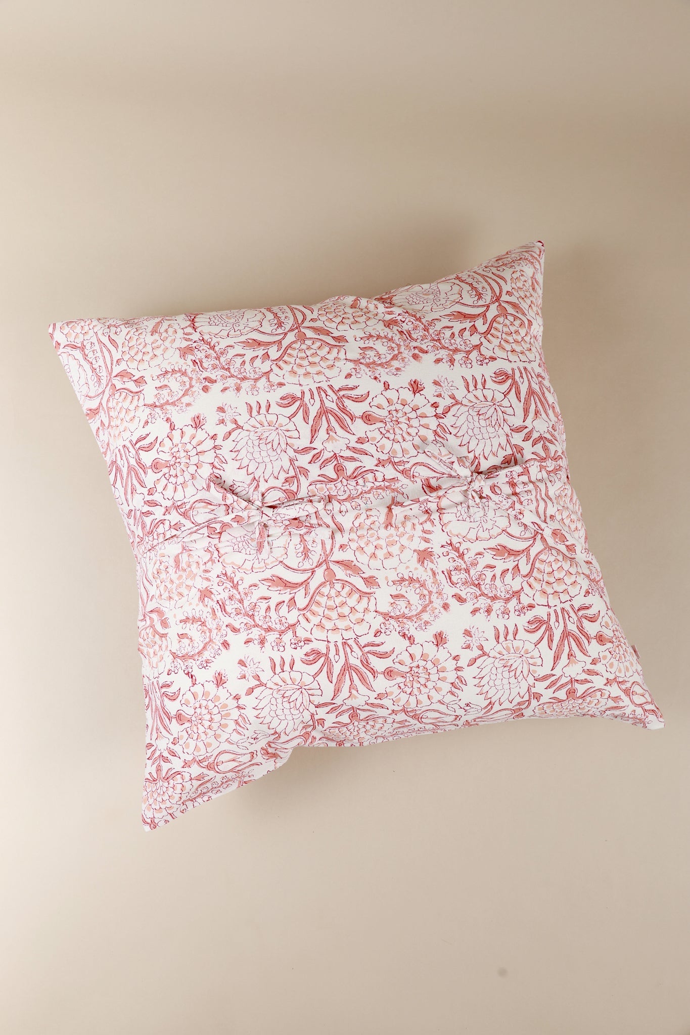 Pink Blush Meadow Hand Block Print Pillow