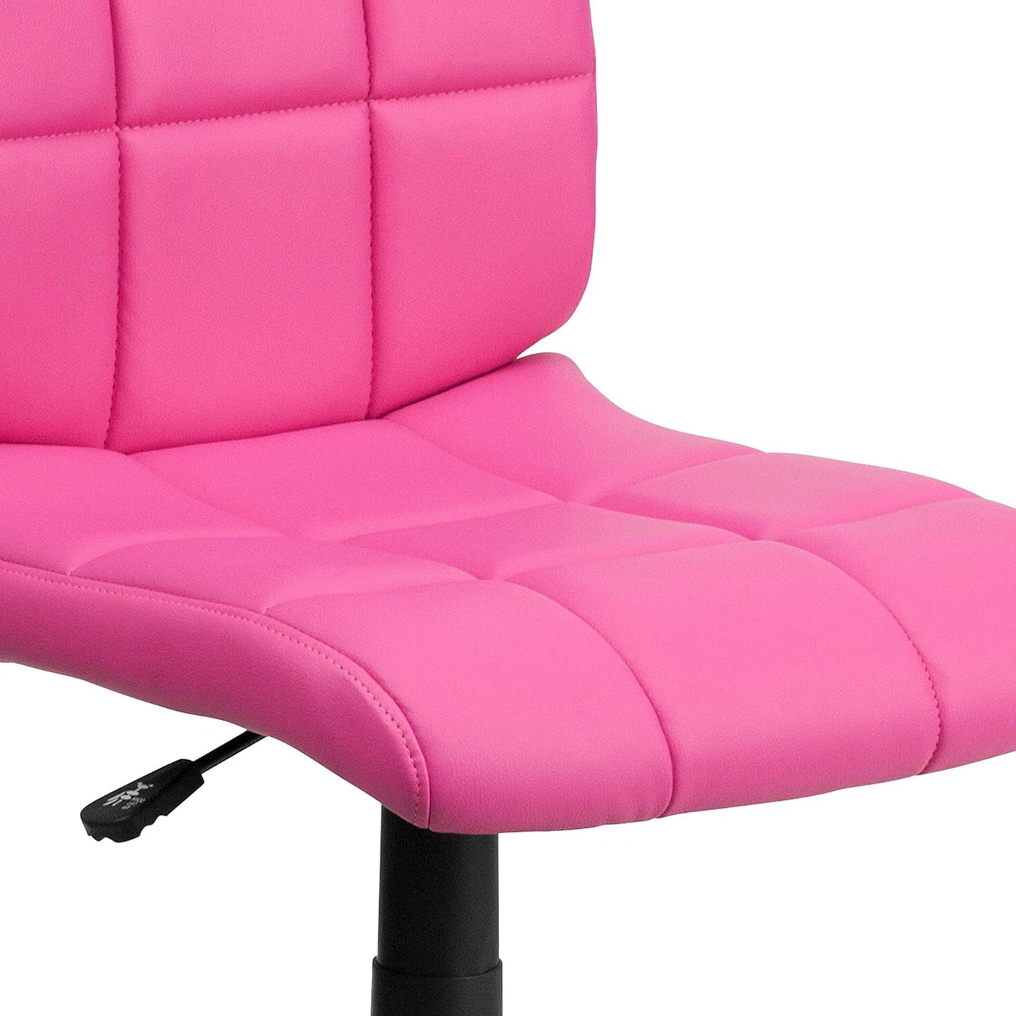 Mid-Back Pink Quilted Vinyl Swivel Task Office Chair