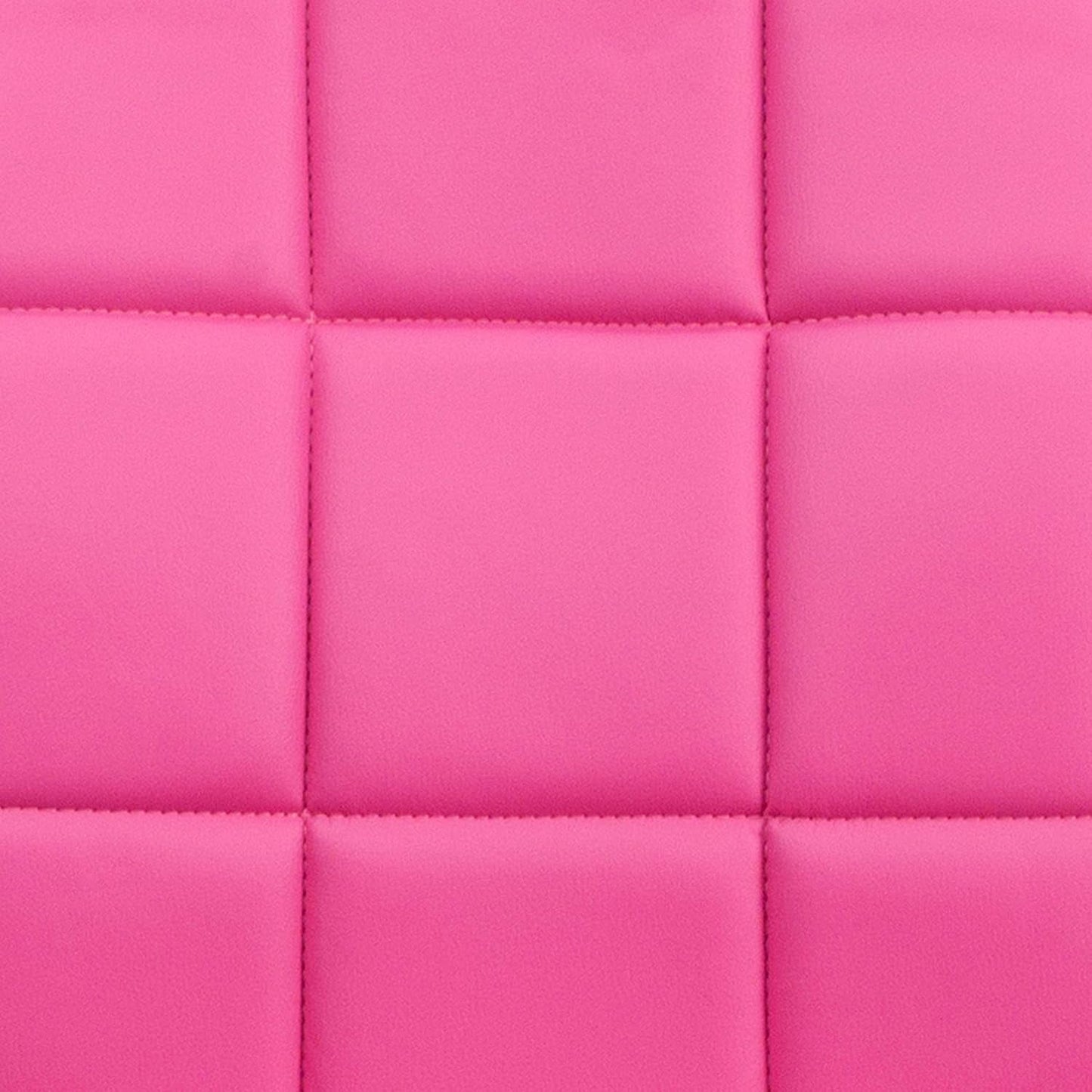 Mid-Back Pink Quilted Vinyl Swivel Task Office Chair