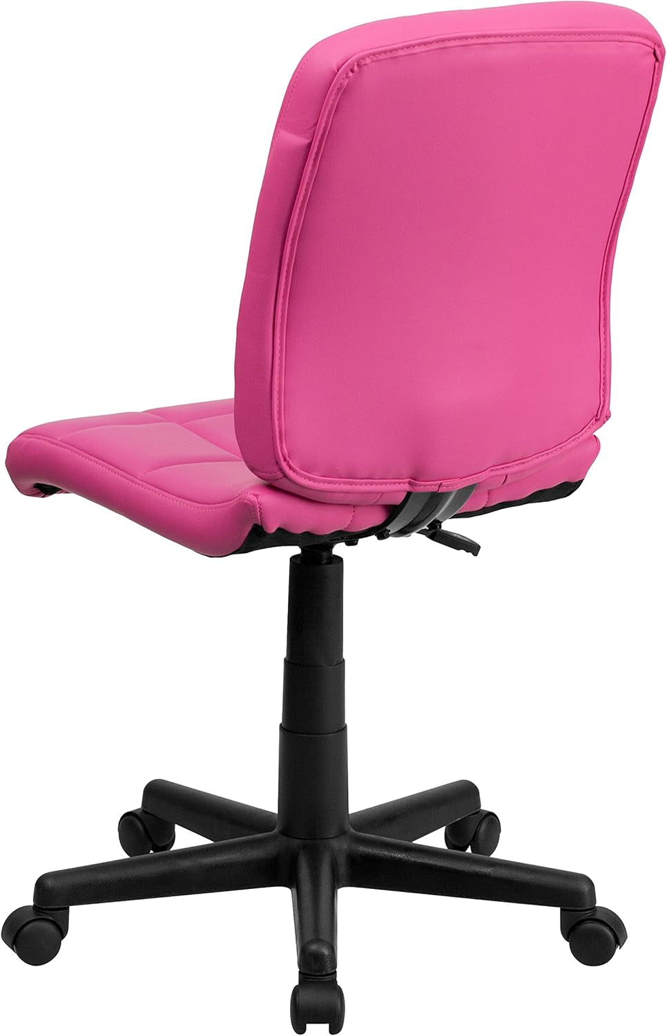 Mid-Back Pink Quilted Vinyl Swivel Task Office Chair